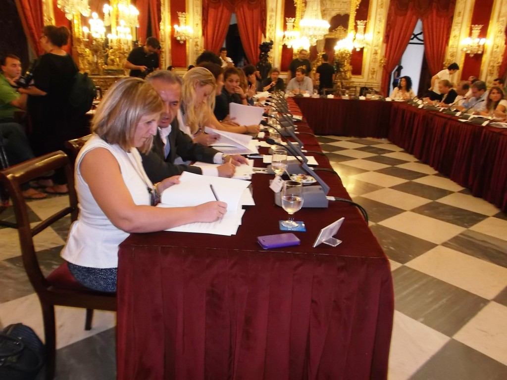 Irene García, en la bancada del Grupo Socialista